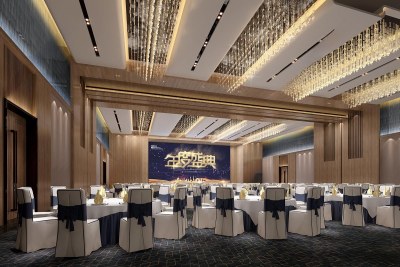 现代酒店宴会厅3D模型下载